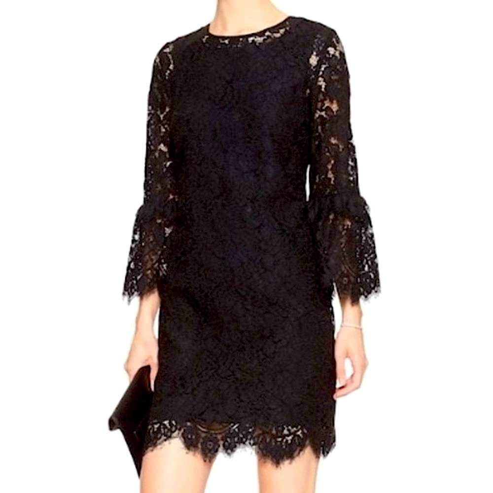 Banana Republic Black Lace Mini Dress Size 0P